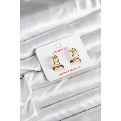 BFS 14K Gold Renk Kaplama Samanyolu Model CM Kadın Küpe