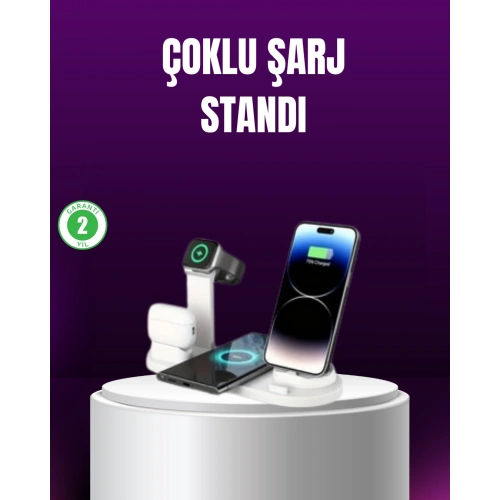 BFS 15W Hızlı Şarj Destekli 4’ü 1 Arada Kablosuz Şarj İstasyonu