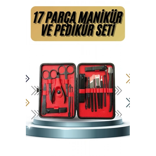 BFS 17 Parça Manikür Pedikür Seti El Ayak Bakım Seti Tırnak Makası Törpü