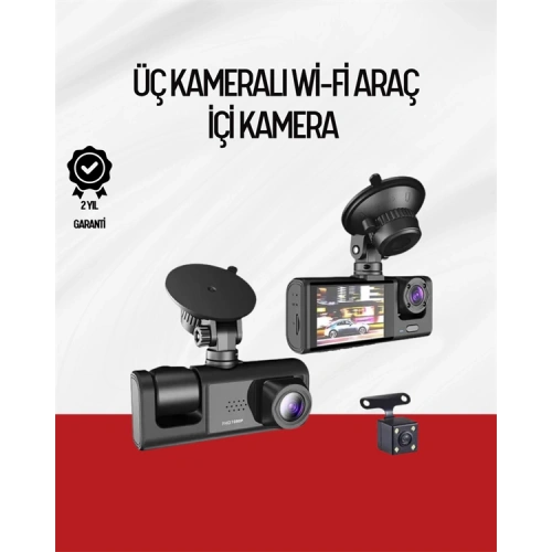 BFS 170° Geniş Açı Ön-Arka-İç Kamera Seti – Tam Kapsamlı Araç Güvenliği