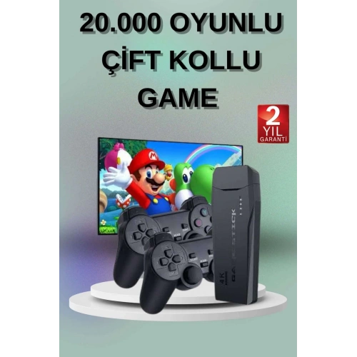 BFS 2 Kollu Kablosuz 2.4G Retro Oyunlar 4k Game Stick 3500 Oyun Atari