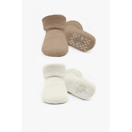 BFS 2li Havlu Soket Kaymaz Basic Boy 10508 Bej