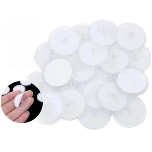 BFS  20 Adet Şeffaf Yuvarlak 3 Cm Çaplı Güçlü Disk Yapışkanlar