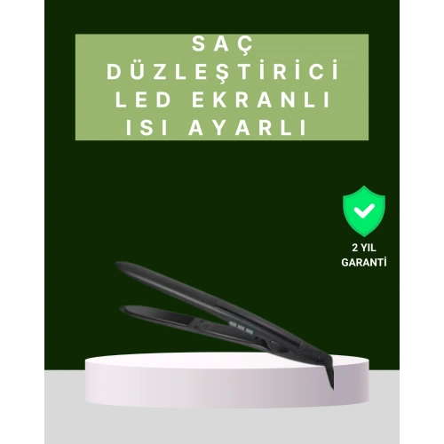 BFS 2025 Isı Ayarlı Titanyum Kaplama Seramik Plakalı Saç Düzleştirici Dijital Ekranlı A Kalite
