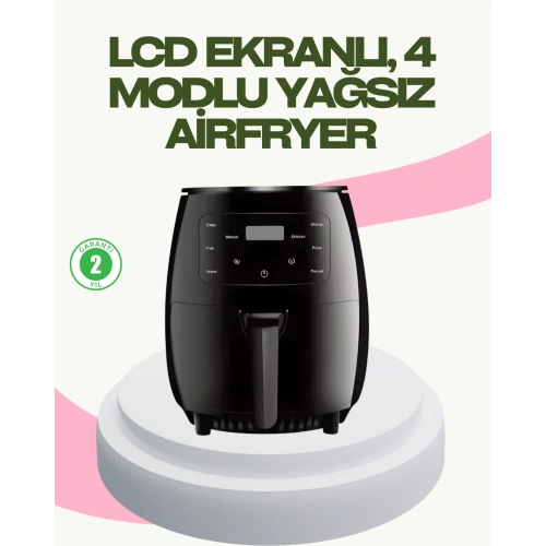 BFS 2400W Güçlü Airfryer 6L Yapışmaz Hazne Bulaşık Makinesi Uyumlu