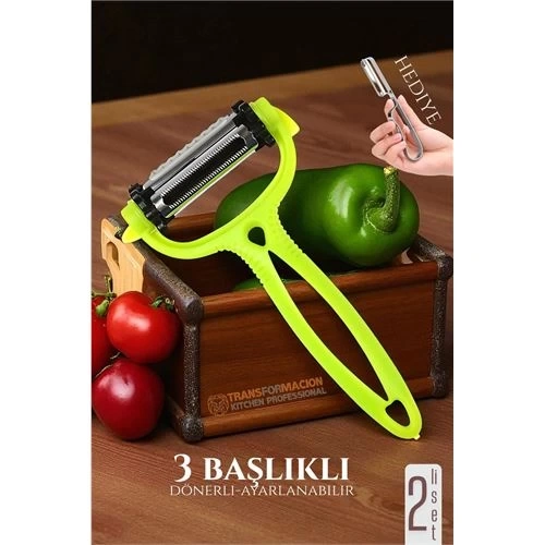 BFS 3 Bıçaklı Soyacak Seti - Sebze Soyacağı Profesyonel Paslanmaz Çelik 2 li SET