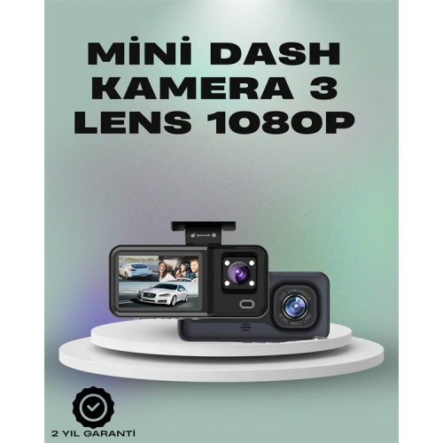 BFS 3 Kanallı Araç Kamerası – Full HD 1080P Kayıt, 2” Ekran, Park Gözetimi Desteği