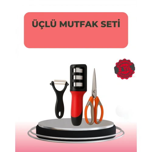 BFS 3 Parçalı Çok Fonksiyonlu Mutfak Makas Seti – Paslanmaz Çelik, Ergonomik Tasarım