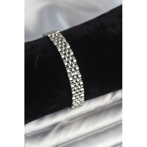 BFS 316L Çelik 9 mm Kalınlıkta Gümüş Renkli Erkek Bileklik