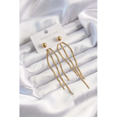 BFS 316L Çelik Altın Renk İtalyan Model Topçuk Küpe