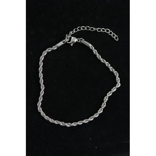 BFS 316L Çelik Burgu Model Gümüş Renk Erkek Bileklik