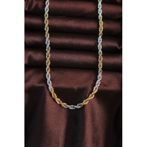 BFS 316L Çelik Çift Renk Burgu Tasarımlı Kolye