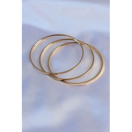 BFS 316L Çelik Gold Renk Ajda Model Kadın 65 mm Bilezik