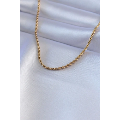 BFS 316L Çelik Gold Renk Burgu Model 45 cm Kadın Kolye