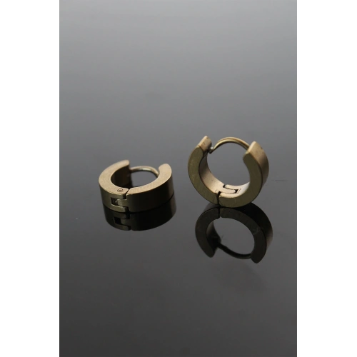 BFS 316L Çelik Gold Renk Halka Model Çift Küpe