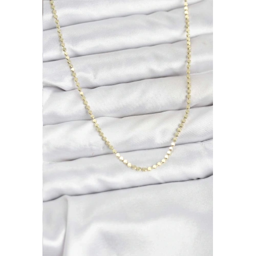 BFS 316L Çelik Gold Renk İnce Ezme Zincir Kadın Kolye