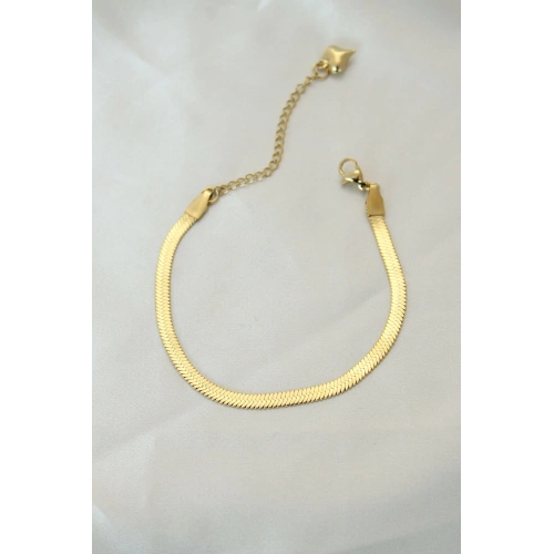 BFS 316L Çelik Gold Renk İtalyan Zincirli Bileklik
