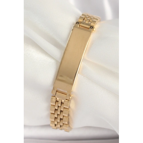 BFS 316L Çelik Gold Renk Zincir Künye Model Erkek Bileklik