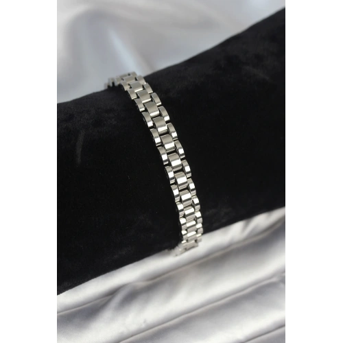 BFS 316L Çelik Gümüş Renk 7 mm Kalınlık Erkek Bileklik