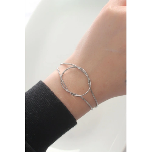 BFS 316L Çelik Gümüş Renk Düğüm Model Bileklik