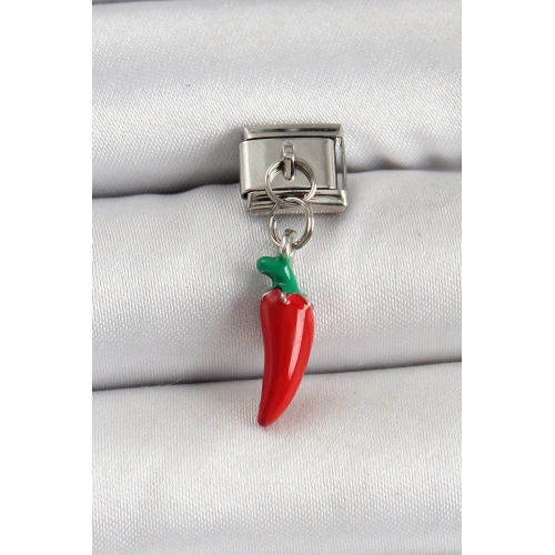 BFS 316L Çelik Gümüş Renk Kapya Biber Model Nomination Charm