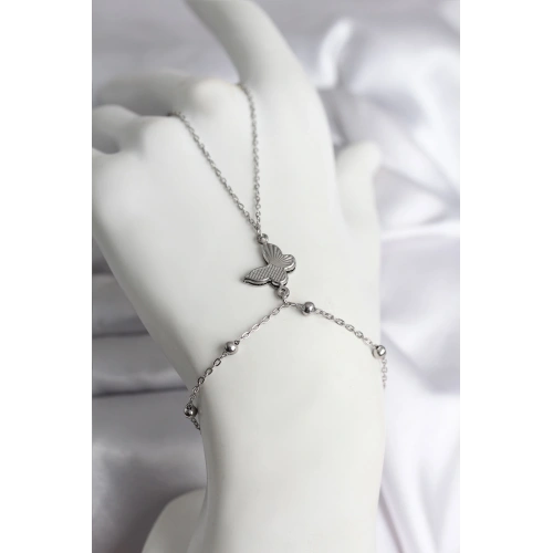 BFS 316L Çelik Gümüş Renk Kelebek Model Kadın Şahmeran