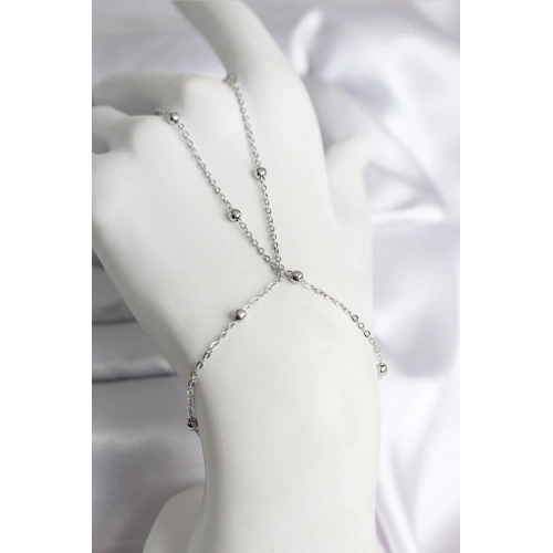 BFS 316L Çelik Gümüş Renk Topçuk Zincir Model Kadın Şahmeran