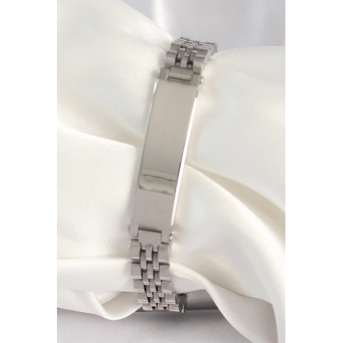 BFS 316L Çelik Gümüş Renk Zincir Künye Model Erkek Bileklik