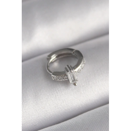 BFS 316L Çelik Gümüş Renk Zirkon Taşlı Tragus Piercing