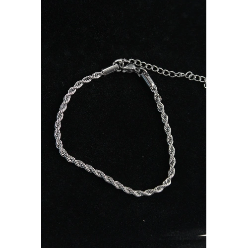 BFS 316L Çelik Halat Model Gümüş Renk Erkek Bileklik