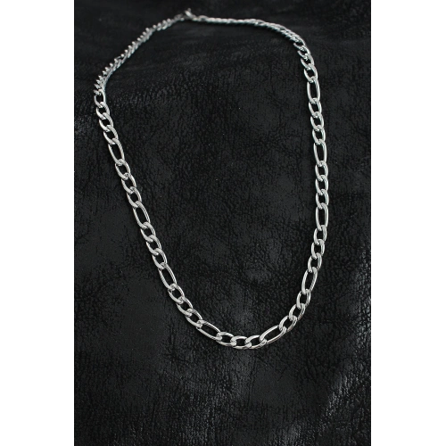 BFS 316L Çelik Kalın Figaro Zincir Model Gümüş Renk Erkek Kolye