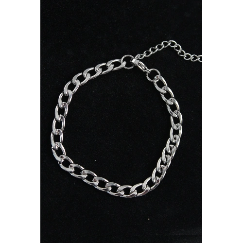 BFS 316L Çelik Kalın Klasik Model Gümüş Renk Erkek Bileklik