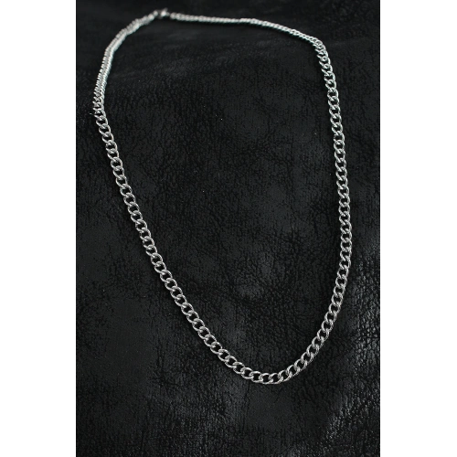 BFS 316L Çelik Klasik Oval Zincir Model Gümüş Renk Erkek Kolye