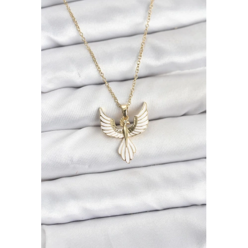 BFS 316L Çelik Zincir Gold Renk Anka Kuşu Model Kadın Kolye