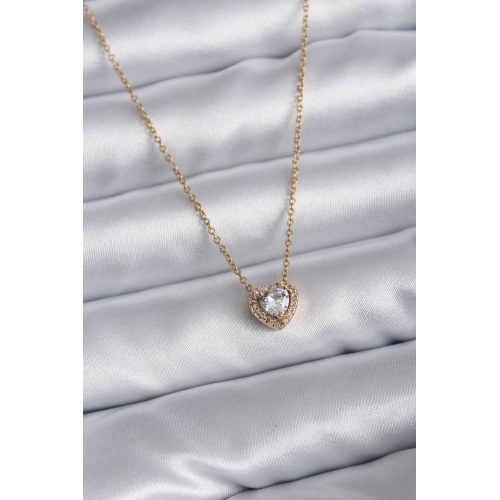 BFS 316L Çelik Zincir Gold Renk Charm Kadın Kolye