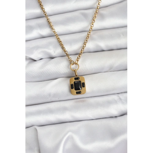 BFS 316L Çelik Zincir Gold Renk Vintage Model Kadın Kolye