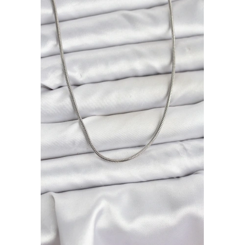 BFS 316L Çelik Zincir Gümüş Renk 60 cm Yılan Zincir Kadın Kolye