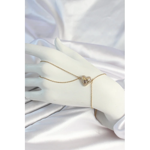 BFS 316L Çelik Zincirli Gold Renk Kalp Figürlü Şahmeran