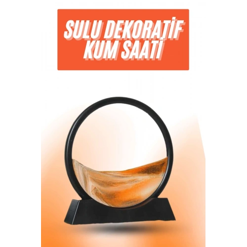 BFS 3D LED Işıklı Kum Saati Gece Lambası Hareketli Sulu Kum Saati Orta Boy