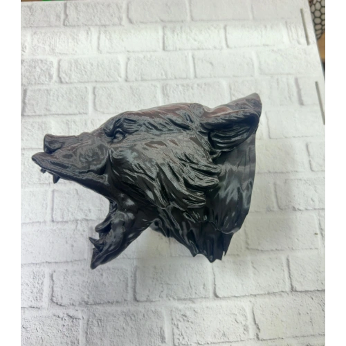 BFS 3D Siyah Ayı Başı Duvar Dekoru Modern Asılabilir Heykel 25x19 cm