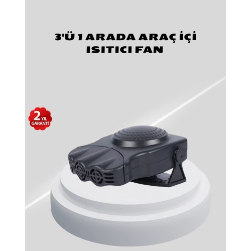 BFS 3’ü 1 Arada Araç İçi Isıtıcı ve Fan 150W Güçlü ve 360° Dönebilen Başlıklı