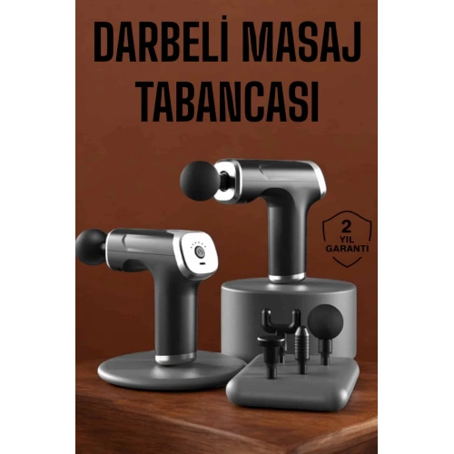 BFS 4 Başlıklı Darbeli Şarjlı Masaj Aleti Tabancası Kablosuz