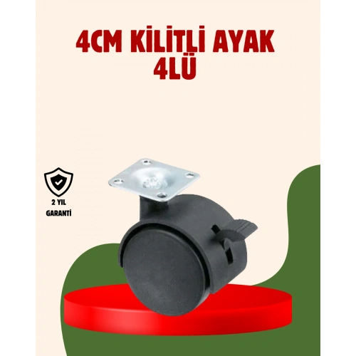 BFS 4 cm Kilitli Döner Ayak 4 Adet Sehpa ve Mobilya Ayağı