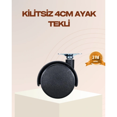 BFS 4 cm Kilitsiz Mobilya Ayağı Tekli Kolay Dönen Masa ve Sehpa Ayağı