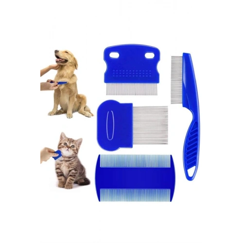 BFS 4lü Bit Evcil Hayvan Tarak Seti Kedi Köpek Bit Tarak Seti Pire Tarağı