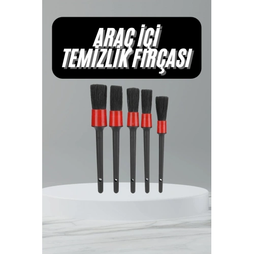 BFS 5 Adet Oto Detaylı Temizleyici Araç İçi Temizlik Fırça Seti Koltuk Döşeme Kapı Toz Alma Fırçası