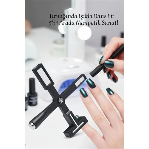 BFS 5 Etkili Cat Eye Oje Mıknatısı Seti - Profesyonel Kedi Gözü Manyetik Jel Oje Tasarım Aracı