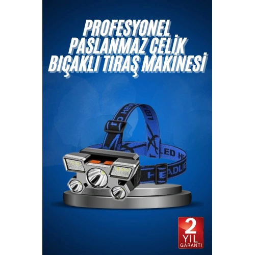 BFS 5 LED Far Şarj Edilebilir Güçlü Kafa Lambası Kamp Lambası 4 Modlu (Kopya)