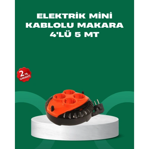 BFS 5 Metre Kablolu 4’lü Kırmızı Priz Makara