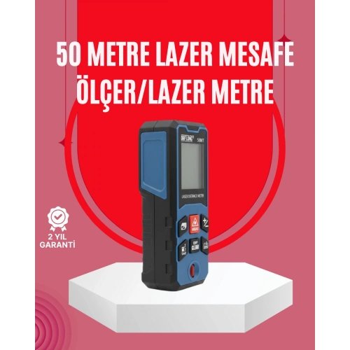 BFS 50 Metre Lazer Ölçüm Cihazı Alan ve Mesafe Hesaplama